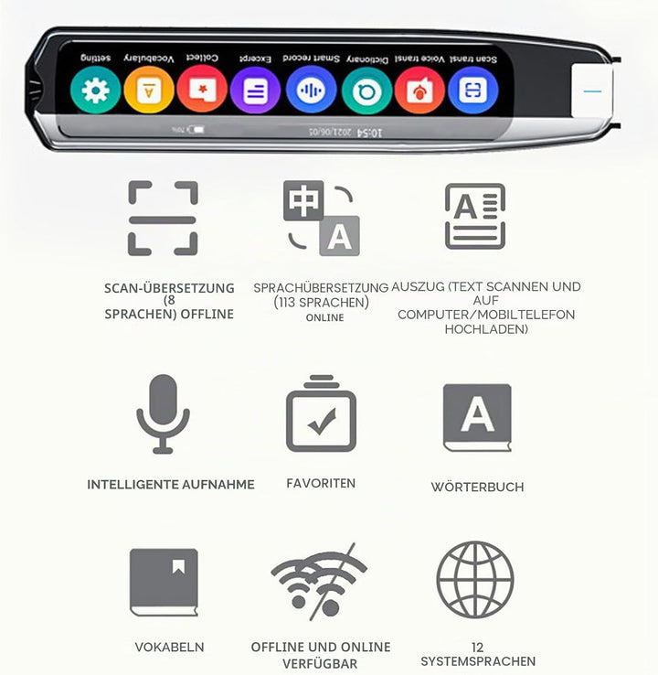 Scan Reader Stift, Smart Voice Übersetzer Stift Wörterbuch Stift Stift, Übersetzung Scannen Stift Un
