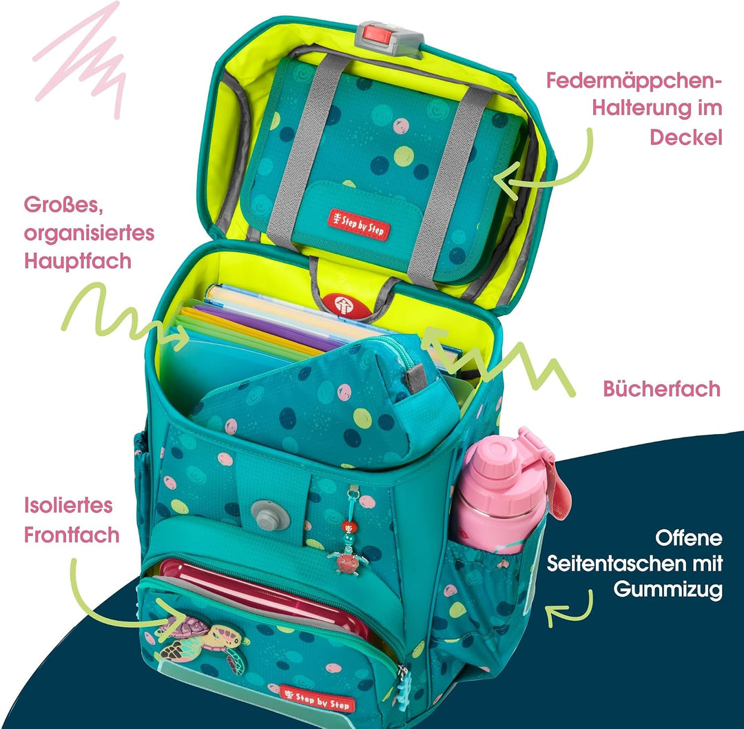 Step by Step Schulranzen-Set Cloud, 5-teilig, ergonomischer Tornister mit Reflektoren, höhenverstell