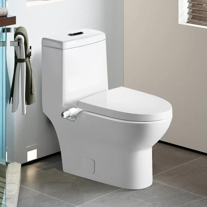 Smart Toilet Flusher Bidet, Double Nozzle Wash Sprayer, Self Cleaning Adjustable Pressure System, Ea