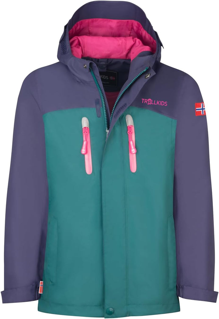 Trollkids Girls Bryggen 3in1 Jacket 98 Deep Violet, 98 Deep Violet