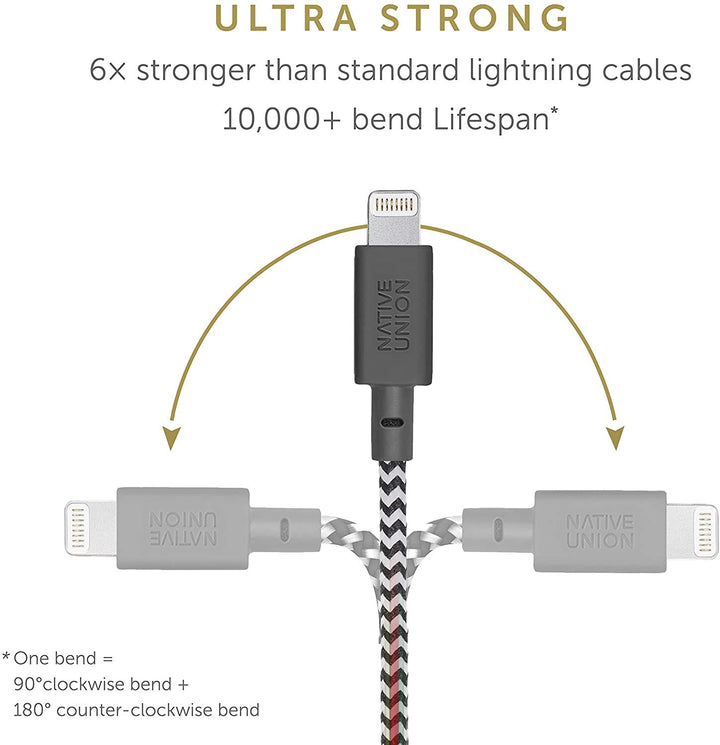 Native Union Key Cable USB-C auf Lightning – Strapazierfähiges Lightning auf USB-Ladekabel mit Schlü