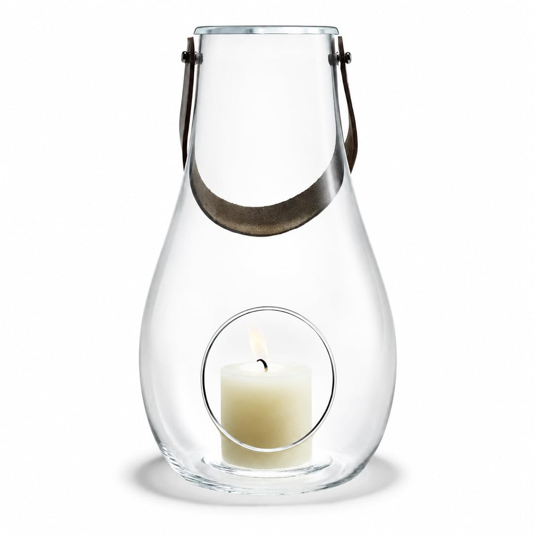 Holmegaard Laterne H29 cm Design with Light aus mundgeblasenem Glas, klar Klar H29 cm, Klar H29 cm