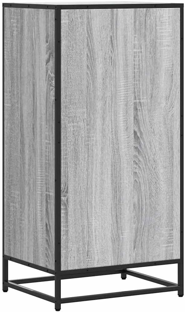 Schuhregal Grau Sonoma 48x38x97,5 cm Holzwerkstoff Metall Rahmen platzsparend Stauraum Organizer für