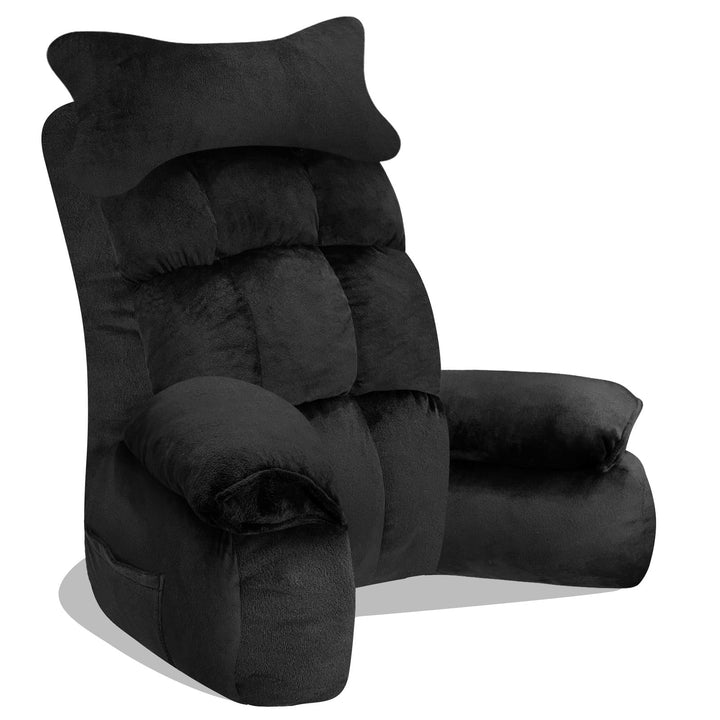 Lesekissen für Bett und Sofa, Rückenkissen mit Rückenlehne zum Lesen Rein Schwarz 67*30cm, Rein Schw