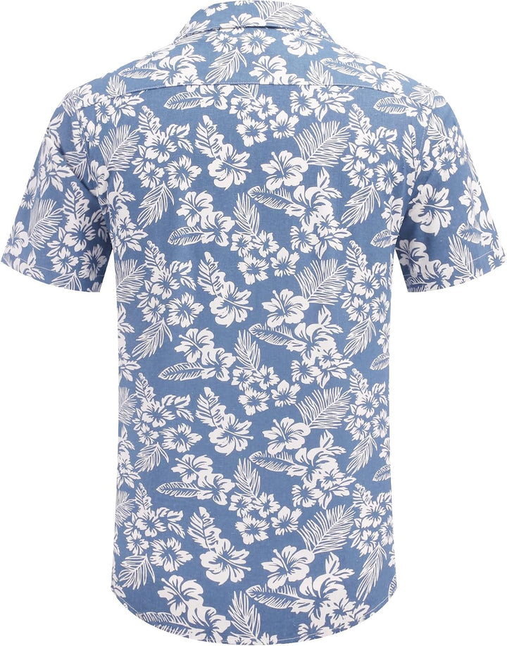 COOFANDY Leinenhemd Herren Hemd Sommer Kurzarm Herrenhemd Freizeit Sommer Hemden Einfarbig Basic Bea