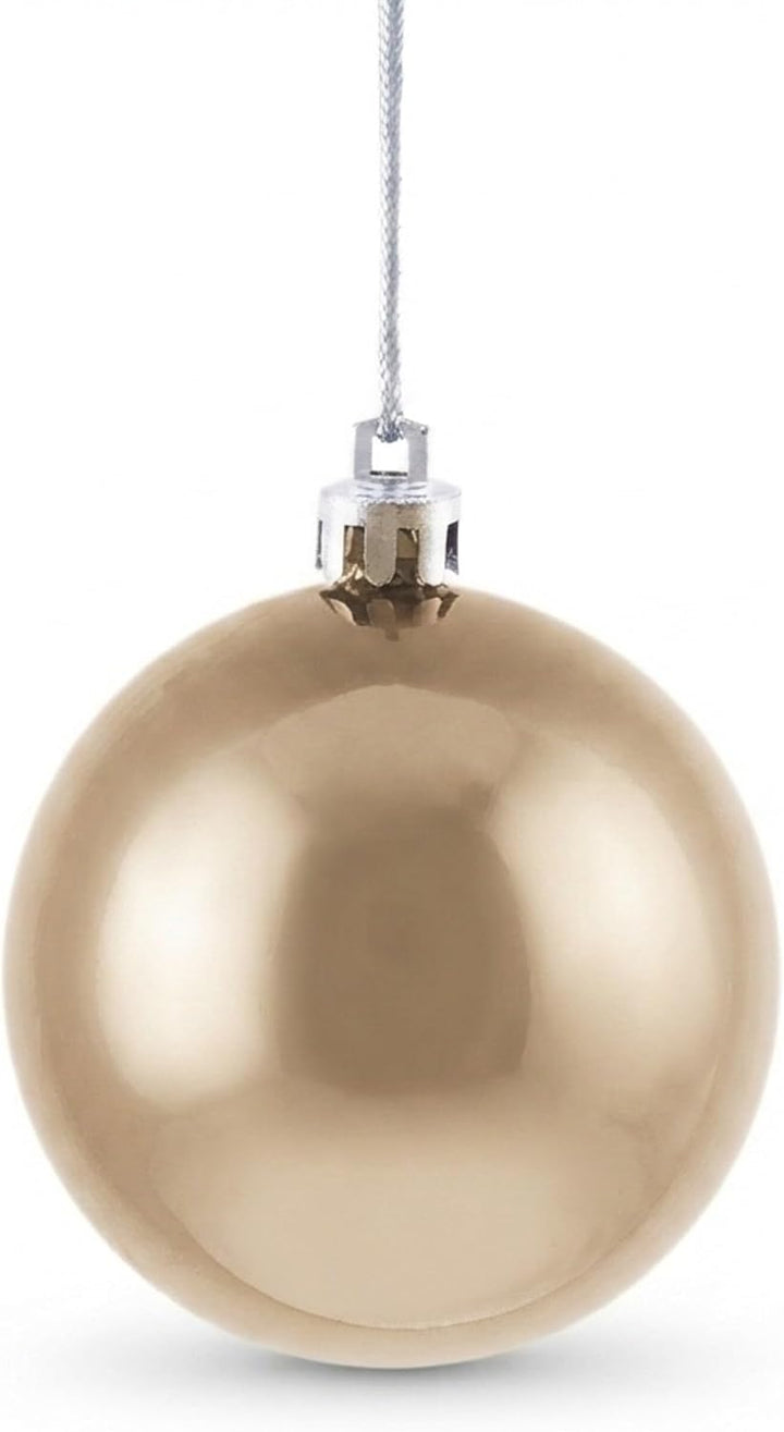Relaxdays Weihnachtskugeln 100er Set, Weihnachtsdeko, matt &amp; glänzend, Christbaumkugel ∅ 6 cm Champa