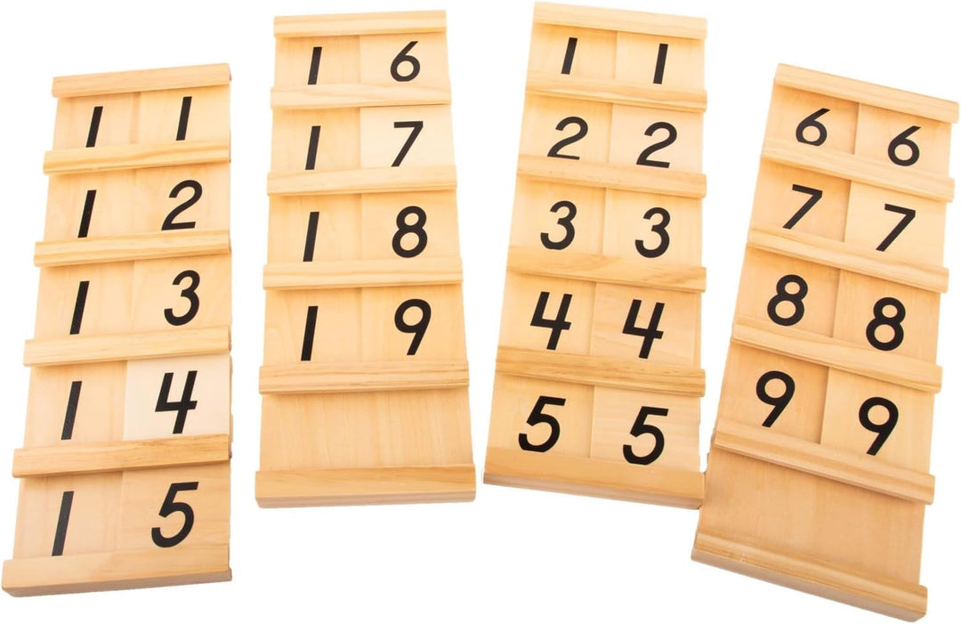 Montessori Seguintafeln 1 und 2, Sparset mit Rechenstäbchen zu den Zahlen 1-99