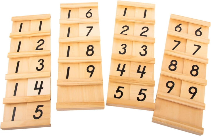 Montessori Seguintafeln 1 und 2, Sparset mit Rechenstäbchen zu den Zahlen 1-99