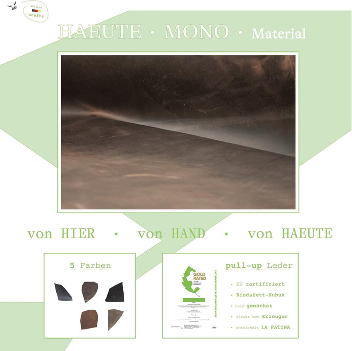 grauer Männer Leder Geldbeutel, klein &amp; metallfrei
