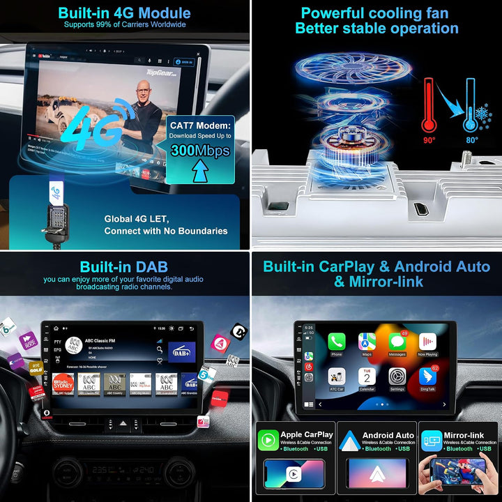 Eingebaut 4G &amp; DAB | Android 15 QLED Autoradio für Benz GL ML Class W164 X164 ML350 ML450 ML500 GL32