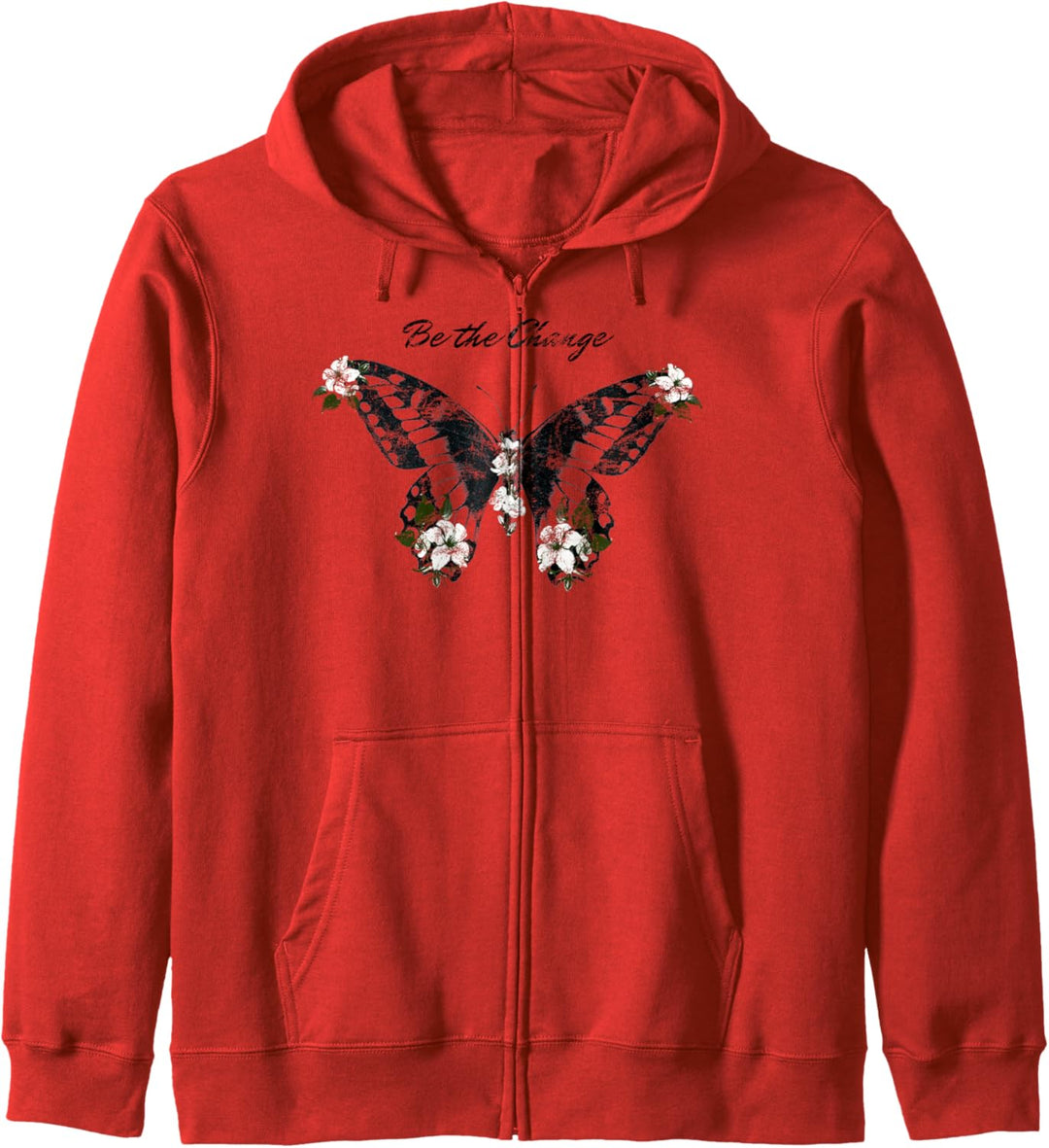 Trendy Be The Change Butterfly Kapuzenjacke