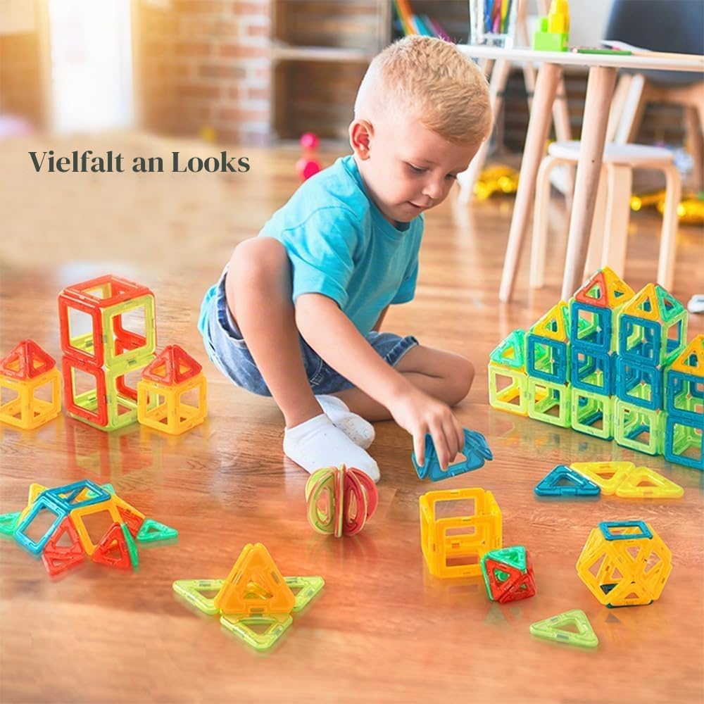 HIQE-FL 50 Teile Magnetische Bausteine,Magnetspielzeug,Magnet Spielzeug Magnetspiele Für Kinder Gesc