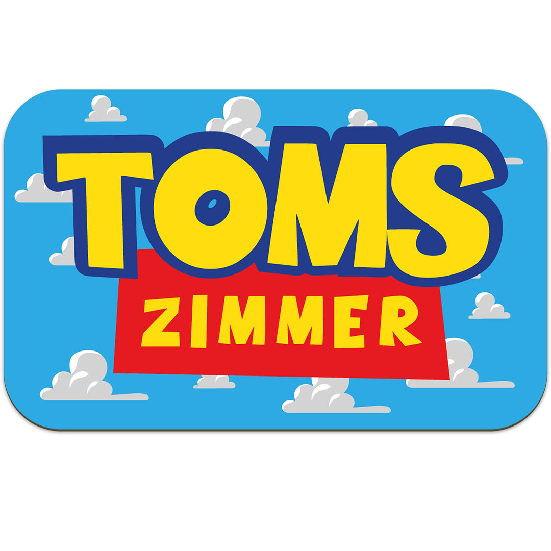 Elbeffekt Buntes Kinder Holzschild - personalisierbares Geschenk für Kinder - Kinderzimmer Deko - pe