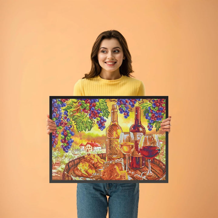 Diamond Dotz DD13-015 Wein, ca. 70 x 52 cm gross, Diamond Painting, Malen mit Diamanten, funkelndes
