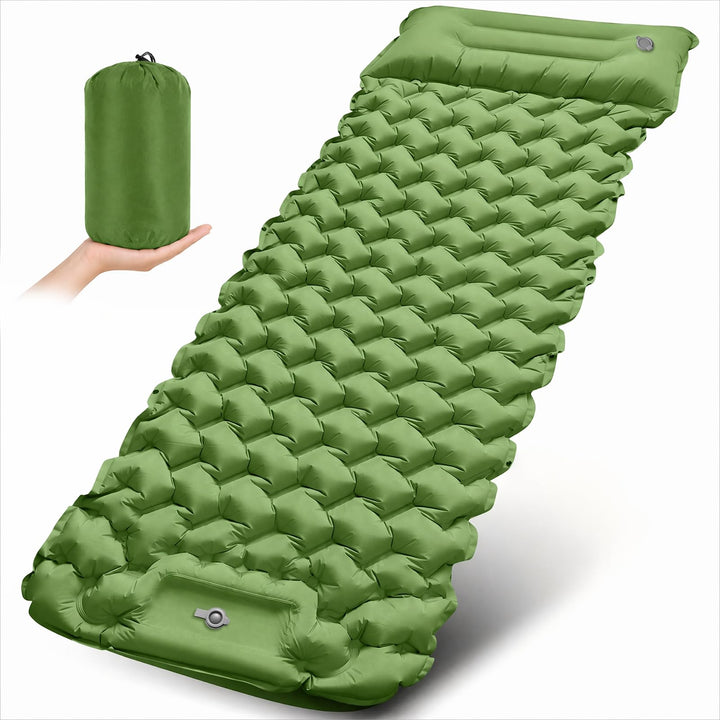 Isomatte Selbstaufblasend, 12CM Verdicktes Tragbar Camping Matratze | Wasserdicht Kleines Packmass m