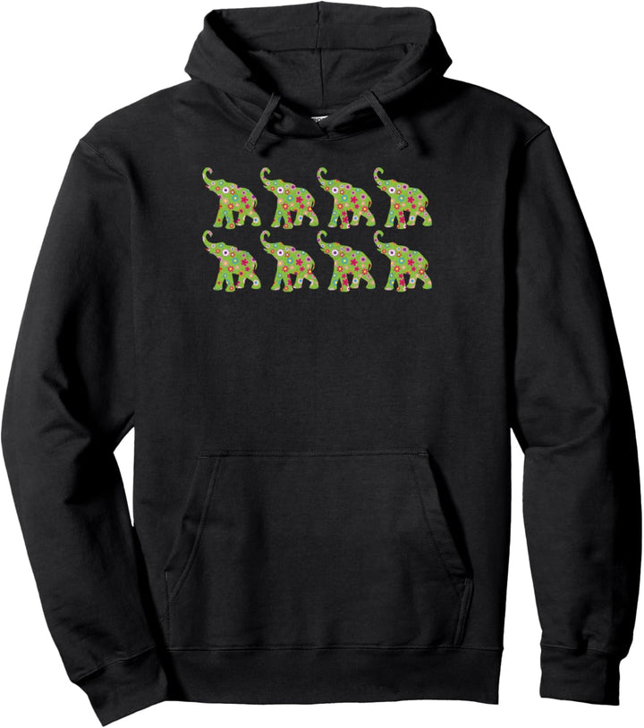 Niedlicher Blumen Elefant Pullover Hoodie