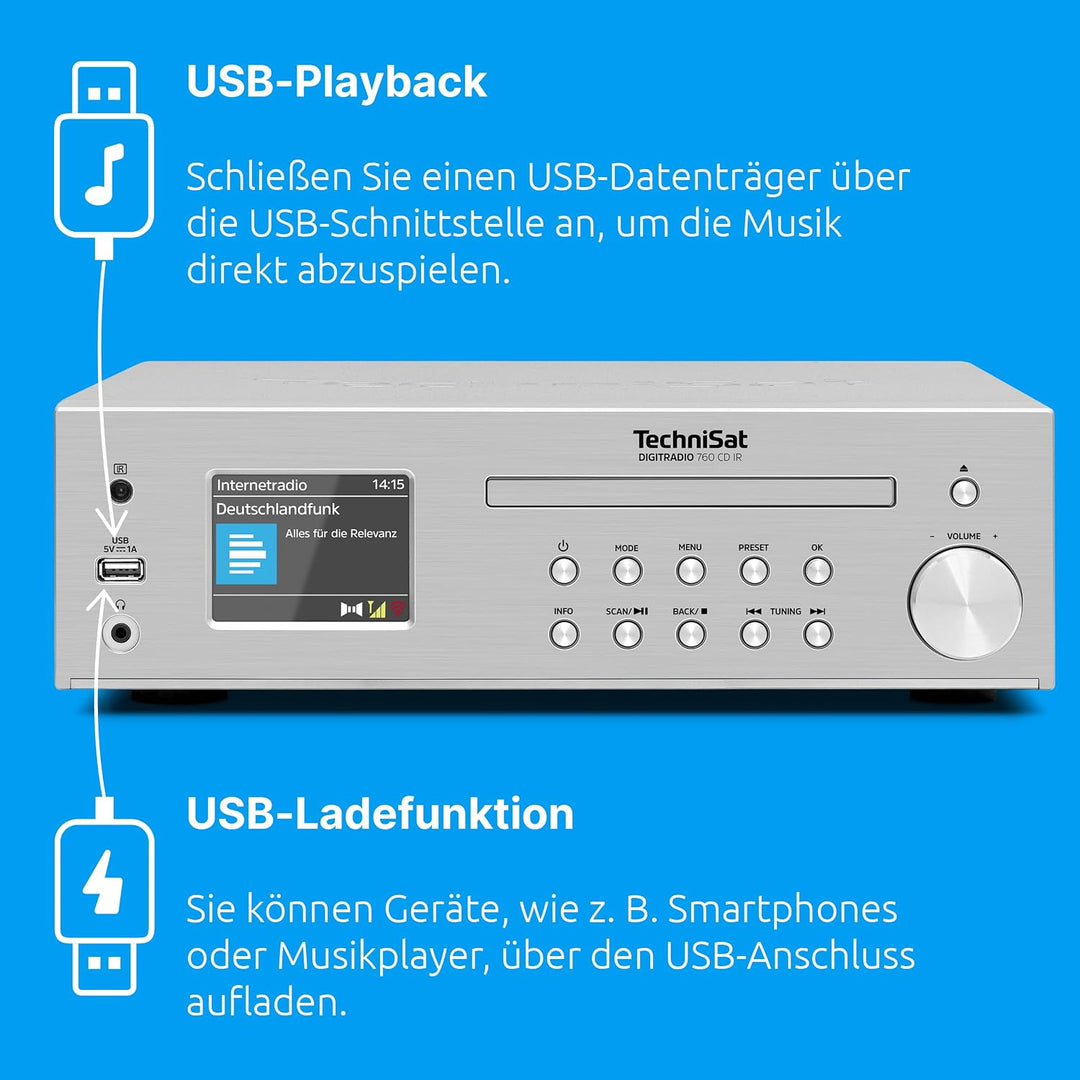 TechniSat DIGITRADIO 760 CD IR –Kompakte Premium Stereoanlage (Internetradio, DAB+, UKW, CD-Player,
