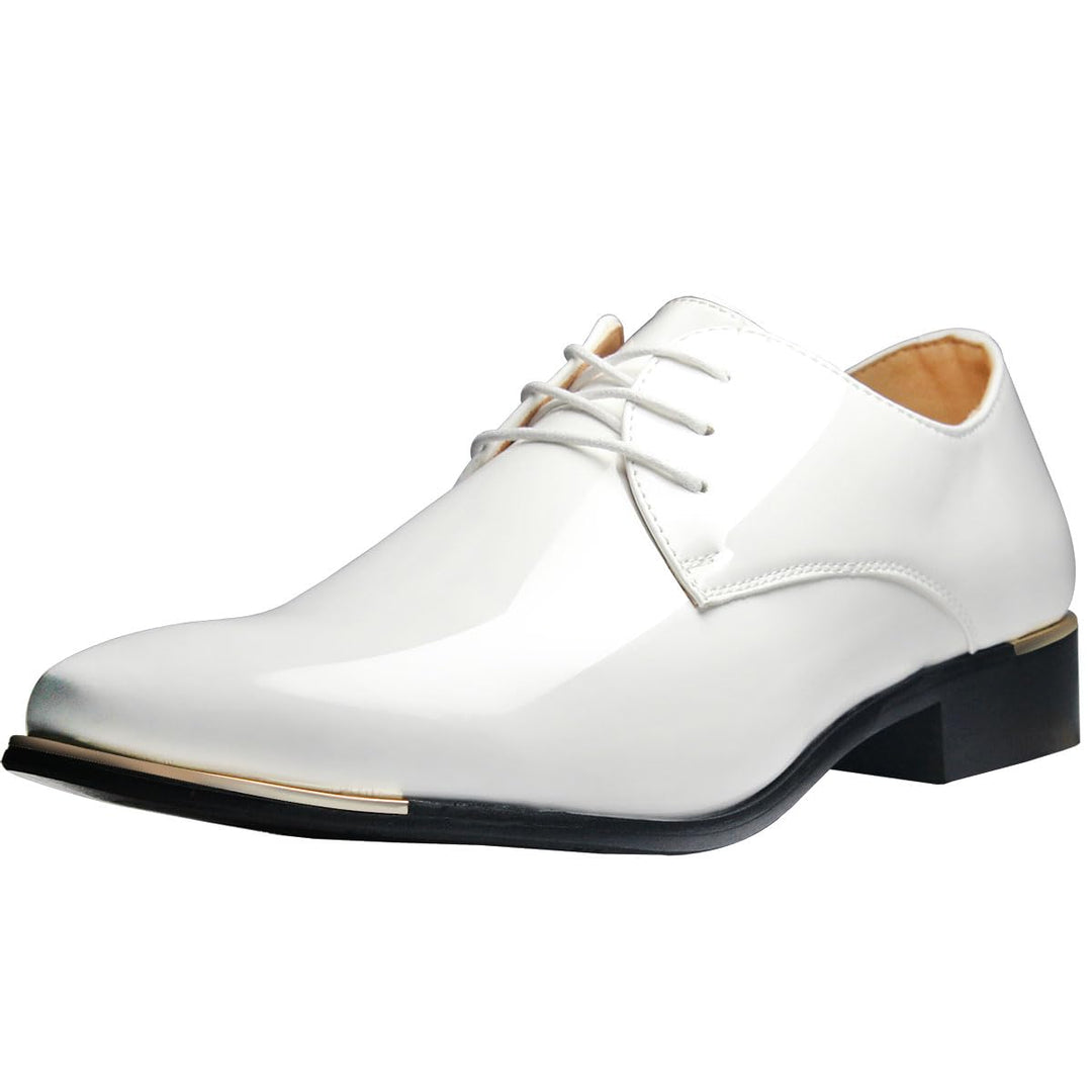 zpllsbratos Herren Lederschuhe Lackschuhe Derby Schnürhalbschuhe Oxford Hochzeit Schuhe 38-48 40 EU