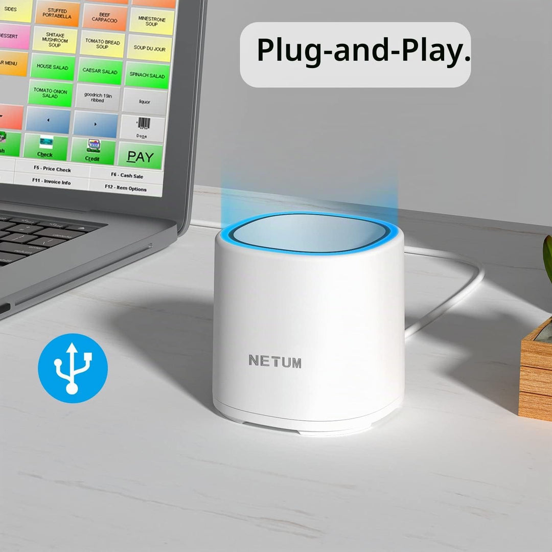 NETUM Mobile Payment QR Code Scanner Desktop, USB Wired 2D Barcode Scanner Plug and Play für Superma