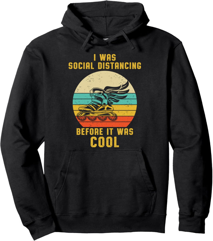 Rollschuhe Inline Skates Soziale Distanzierung Cool Geschenk Pullover Hoodie