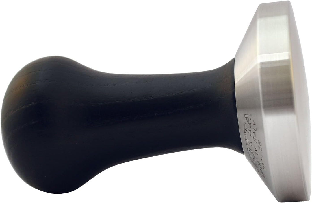 Motta 8150/B Tamper aus Edelstahl, konvex mit schwarzem Echtholzgriff,58 mm