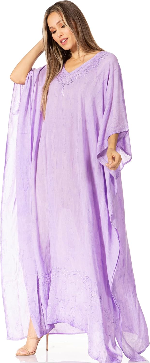 Sakkas Catia Damen Boho Lässig Lang Maxi Caftan Kleid Kaftan Vertuschung LougeWear Einheitsgrösse 22