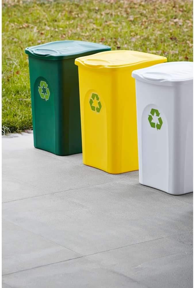 Stefanplast Begreen Abfalleimer, 50 l, Weiss Weiss/Flyaway Orchidee, Weiss/Flyaway Orchidee