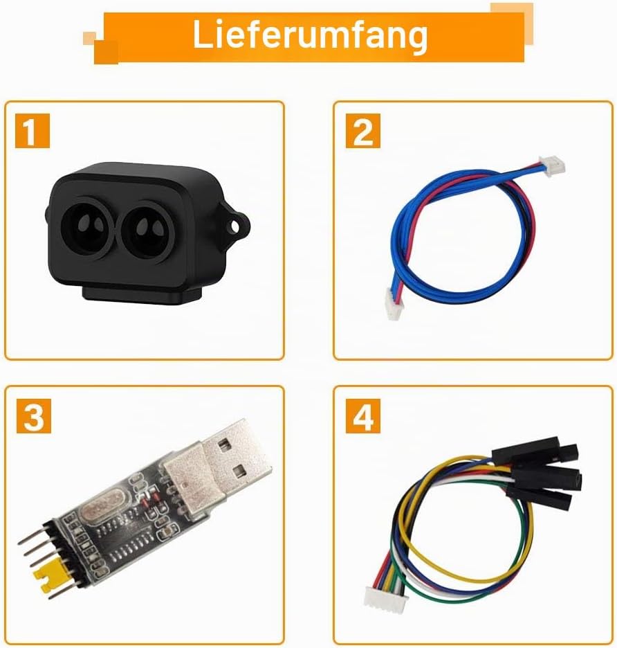 SmartFly Info TF-Luna Lidar-Sensor 0,1–8 m Kurzstreckenentfernung, Einpunkt-Rangefinder-Modul, UART/
