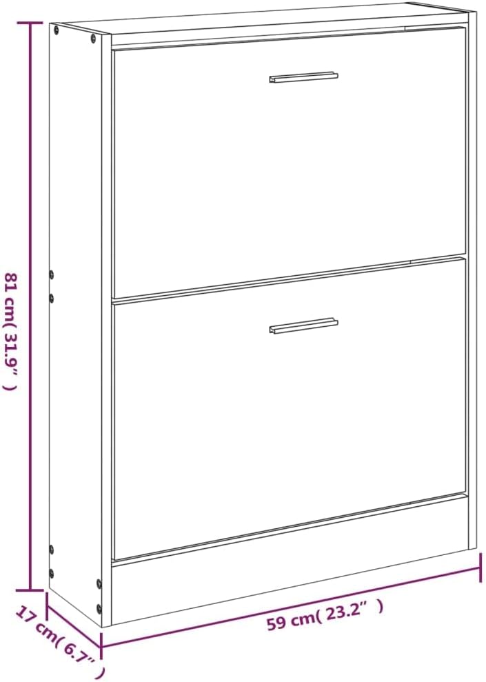 Schuhschrank Weiss 59x17x81 cm Holzwerkstoff, Schuhe Organizer, Schuhe Aufbewahrung, Schuhregal für