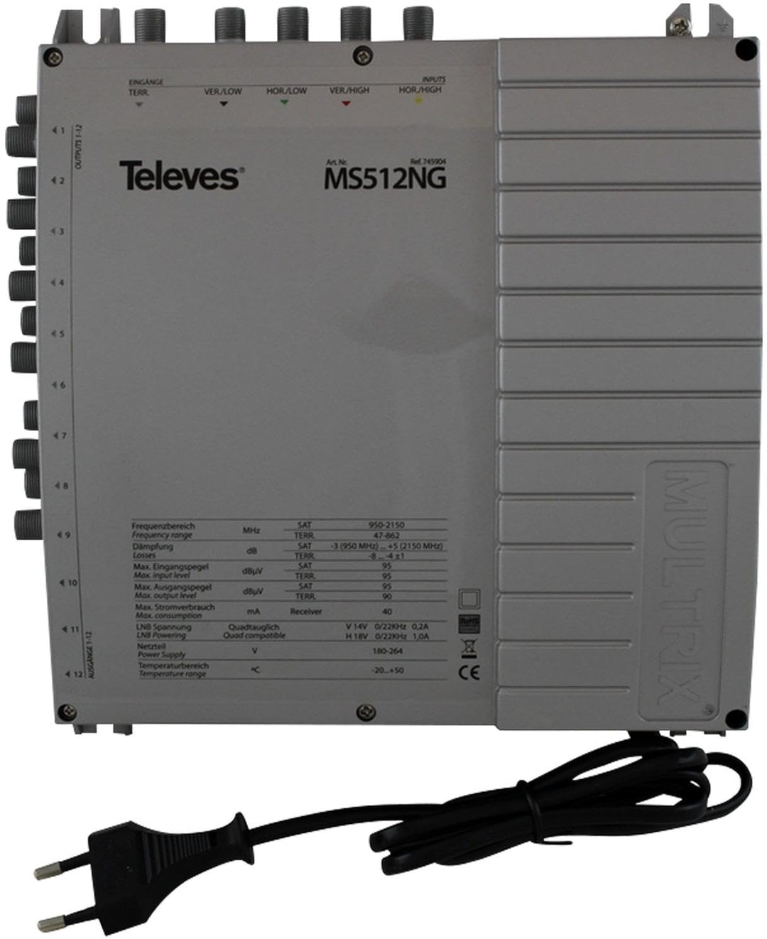 TELEVES 5 in 12 Guss-Multischalter MULTRIX MS512NG
