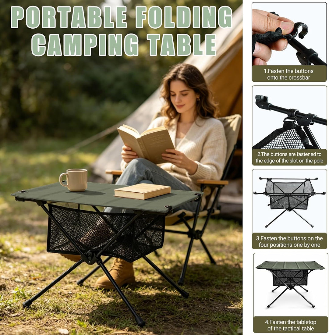 Campingtisch klappbar, Superleicht und faltbar, Campingtisch mit Aufbewahrungstasche und Netzbeutel,