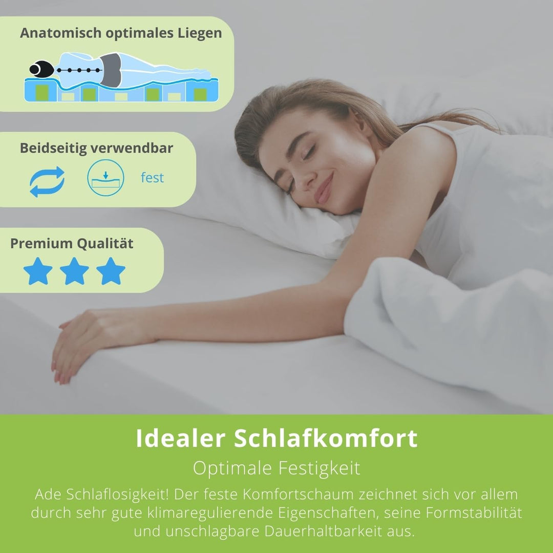 Bodyprotect Matratzentopper 90x200cm, 6 cm hoch, Matratze Komfortschaum Komfortschaum 90 x 200, Komf