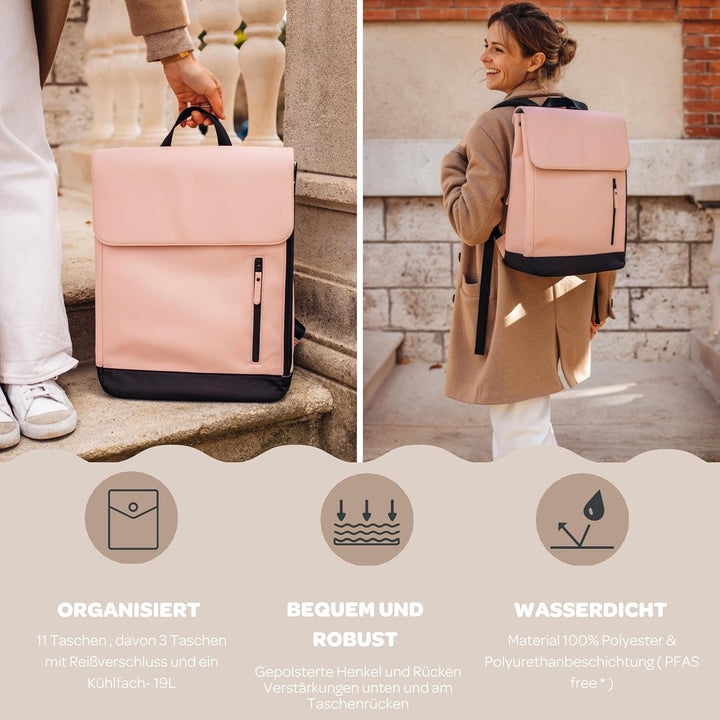 Béaba, Wickeltasche, Rucksack, Wasserdicht Altrosa, Altrosa