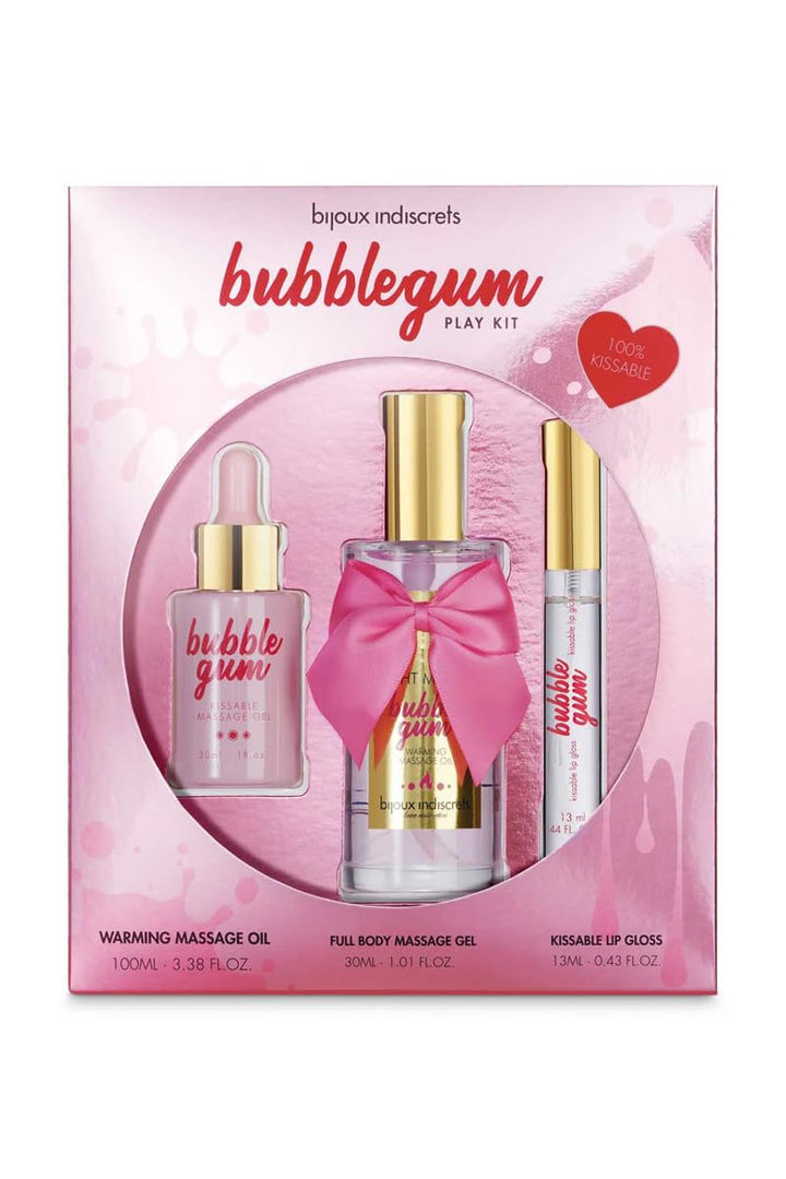 BIJOUX INDISCRETS - Bubblegum Play KIT with Oil, Gel &amp; Lip Gloss