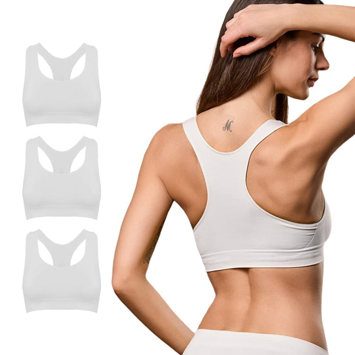 FOCENZA Sport-BH Top Gym Damen, Nahtlose Technologie, Made in Italy S-M Weiss, S-M Weiss