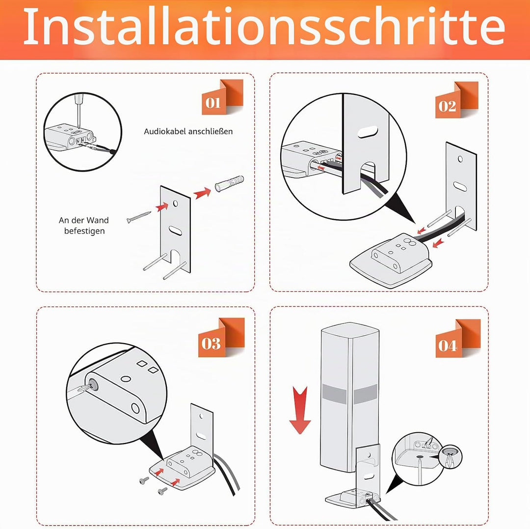 Dinghosen Wandhalterung für Bose Surround Lautsprecher 700 Schwarz, Schwarz