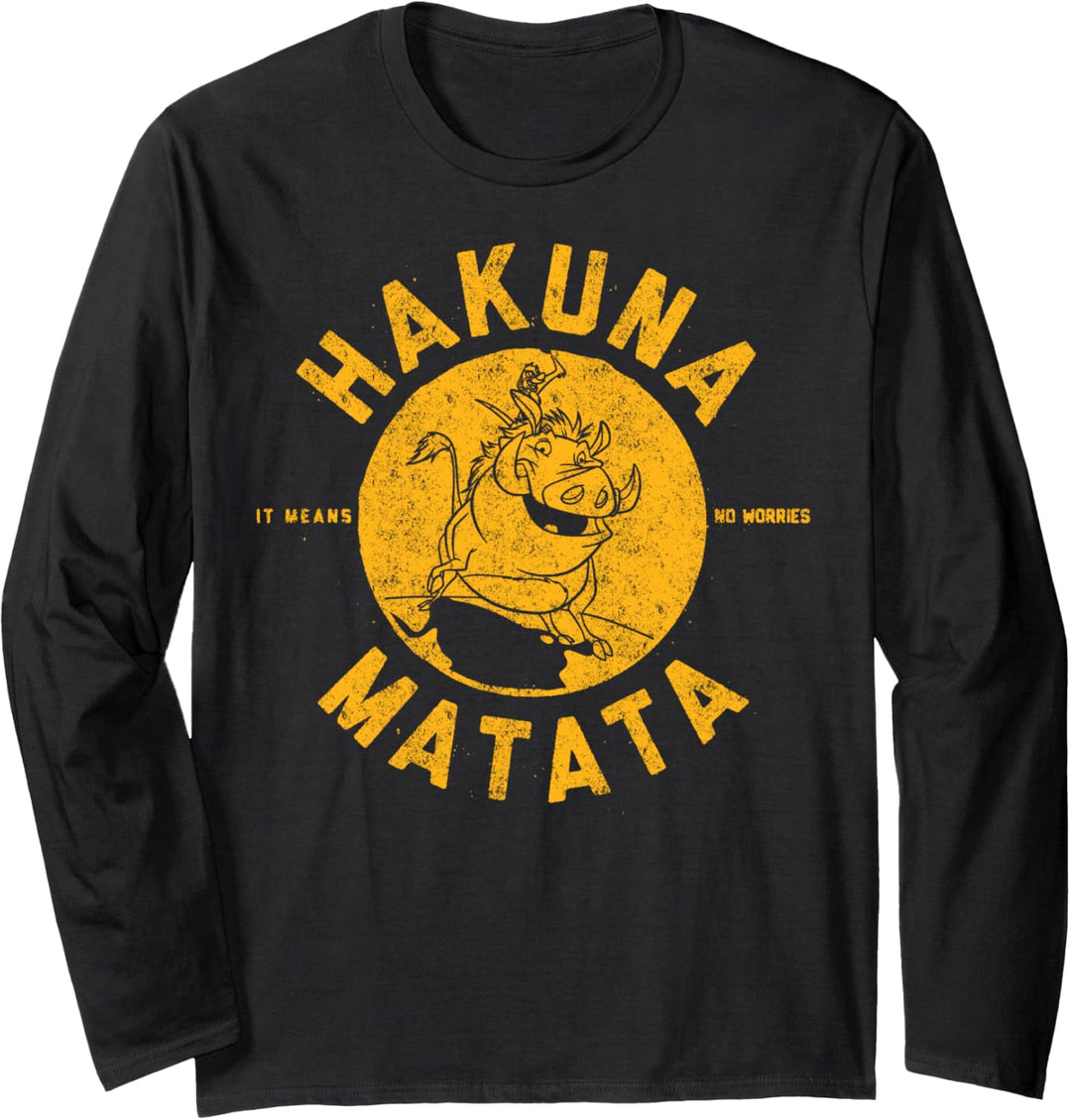 Disney Lion King Distressed Hakuna Matata Stamp Langarmshirt