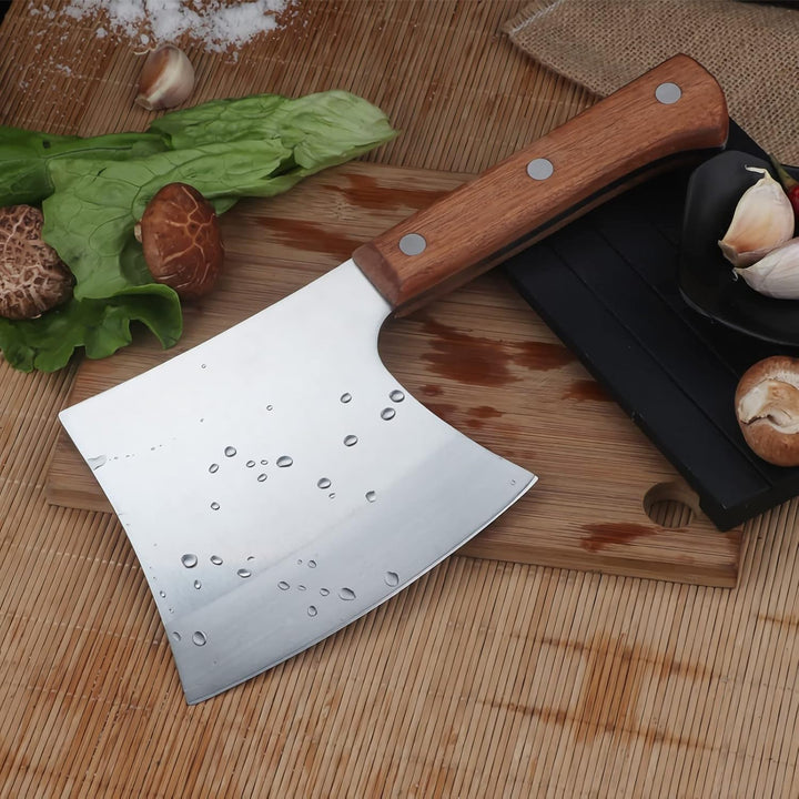 MLG Tools Knochenmesser, Full Tang Hackmesser Heavy Duty Knochenbeil Fleischerbeil, für grosse Knoch