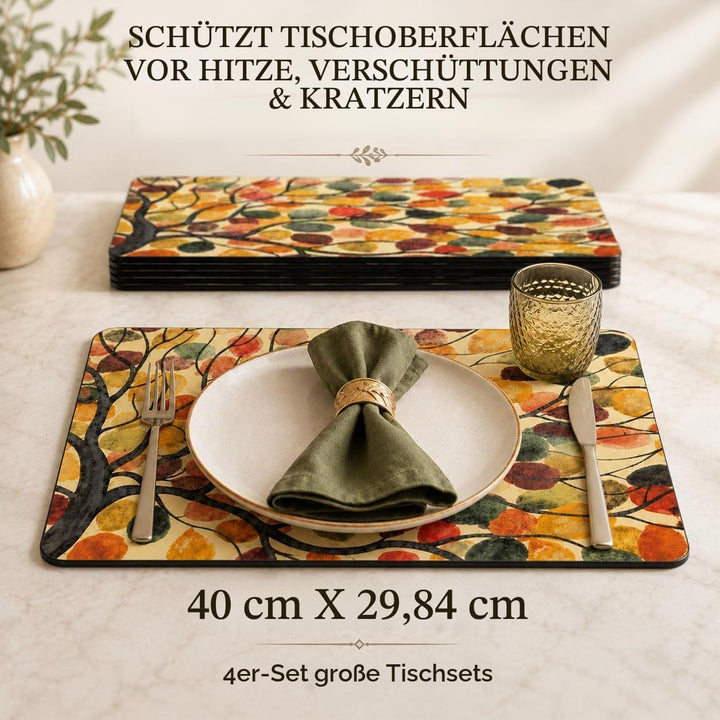 Pimpernel Tischsets, MDF mit Kork-Rückseite, Motiv tanzende Zweige, 16 x 20 Zoll, mehrfarbig, 4er-Se