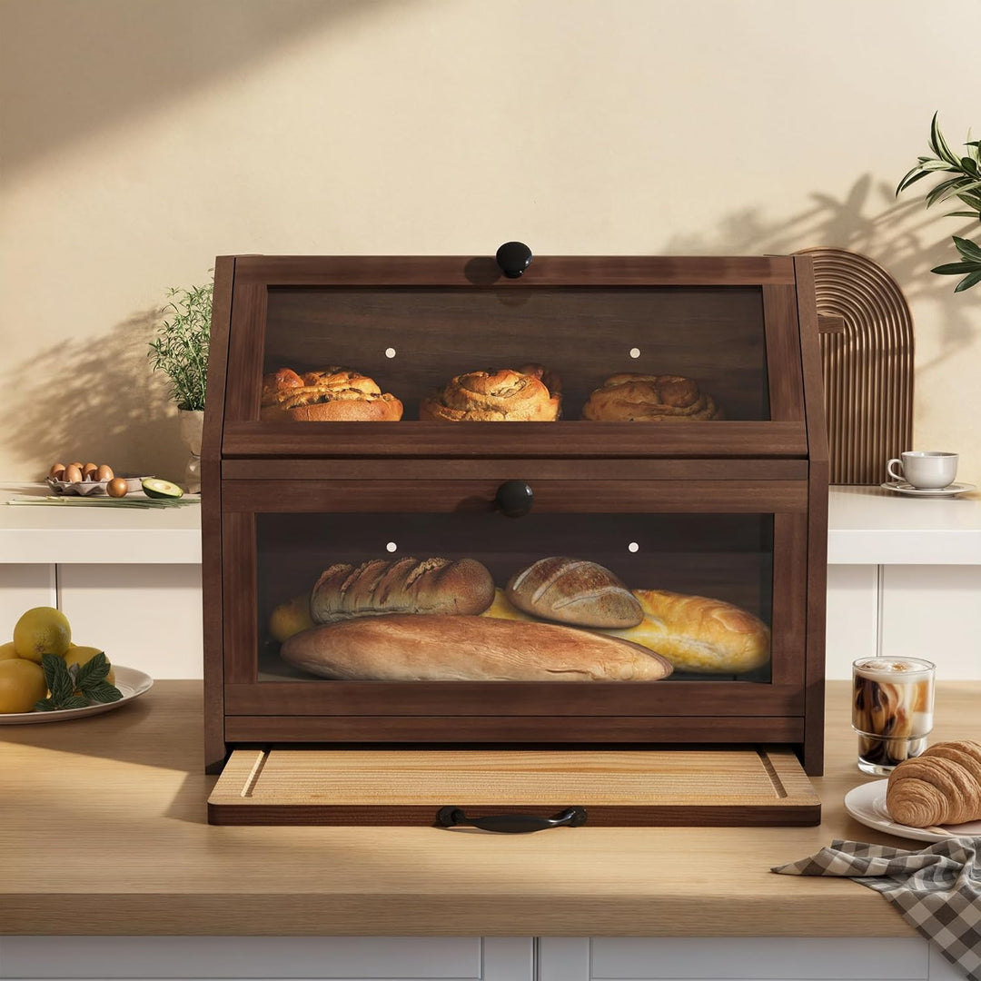 YOUDENOVA Brotkasten Eco Brotbox Brotkorb mit Schneidebrett Aufbewahrungsbox Küche Brotaufbewahrung