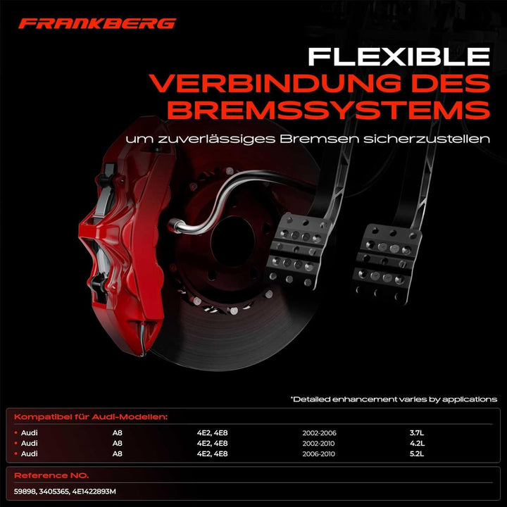 Frankberg Servolenkung Schlauch Kompatibel mit A8 4E2 4E8 3.7L-5.2L 2002-2010 Replace