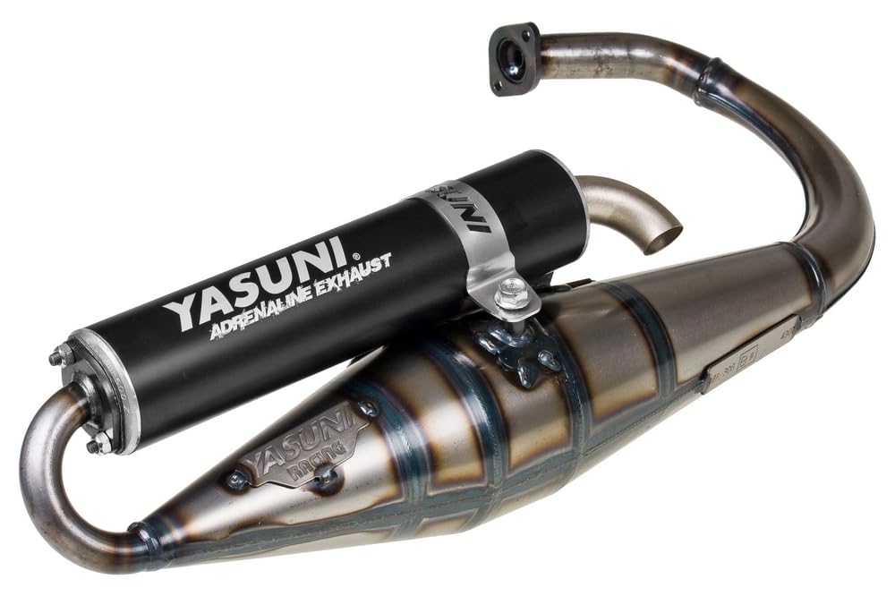 Auspuff Yasuni Scooter Z schwarz für Minarelli stehend