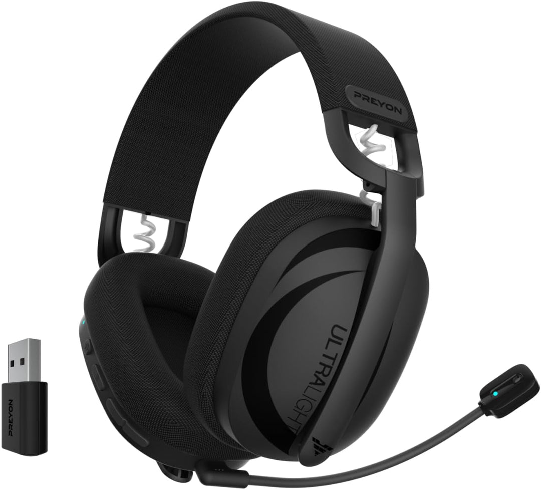 PREYON Tornado Fly, Funk-Kopfhörer, Gaming, Arbeit, Ohrbügel, Bluetooth, PC, Konsole, Smartphone, Sc