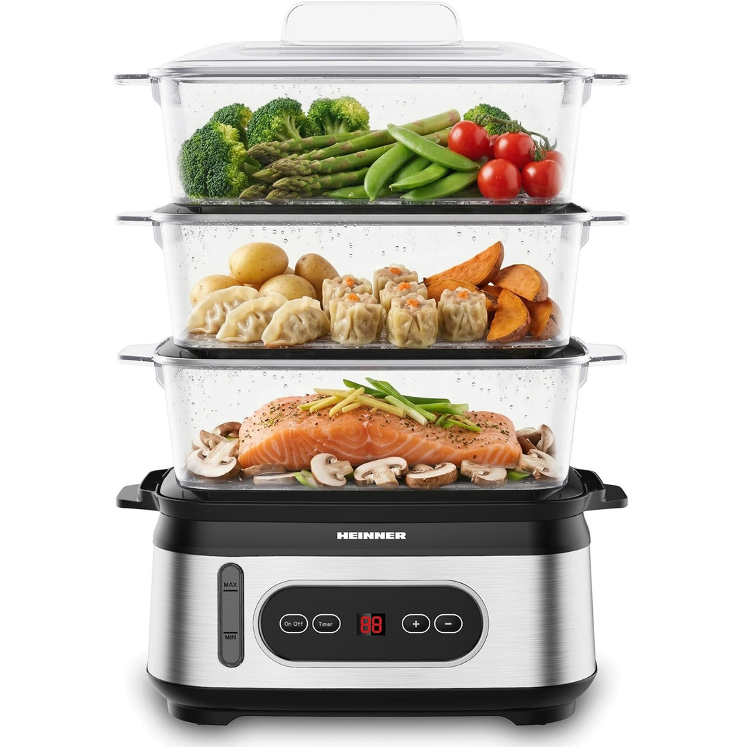 Steamer ONE STEAM HSA-D950SS Multicooker/Dampfgarer mit LED-Display, 950 W Leistung, 9 L Gesamtgarra