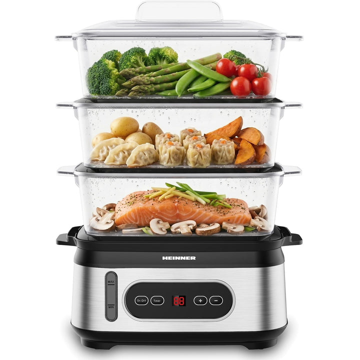 Steamer ONE STEAM HSA-D950SS Multicooker/Dampfgarer mit LED-Display, 950 W Leistung, 9 L Gesamtgarra