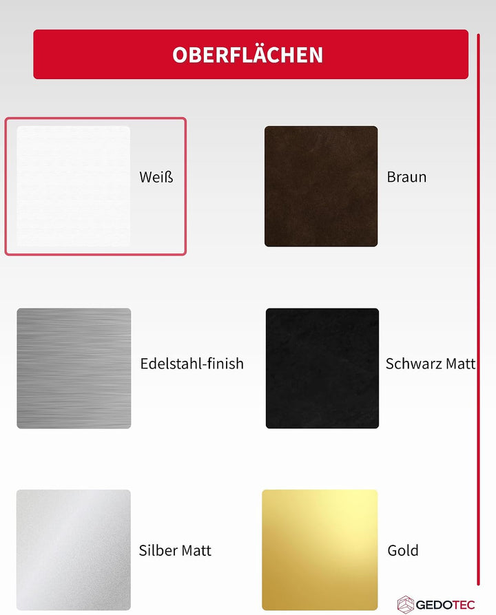 Gedotec Lüftungsgitter rechteckig aus Aluminium - 1 Stück Abluftgitter Weiss matt - Heizungsgitter 5