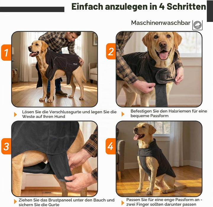 VIVAGLORY Wintermantel Hund Softpad Fleecejacke Hundemantel, XS, Rosa XS(Brust: 37-44cm, Hals: ~25cm