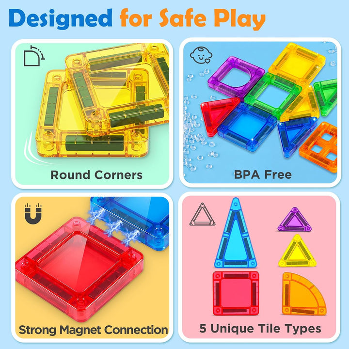 URMYWO Magnetische Bausteine Mini Reiseset für Kinder 3–8 Jahre, 42pcs 36PSC, 36PSC