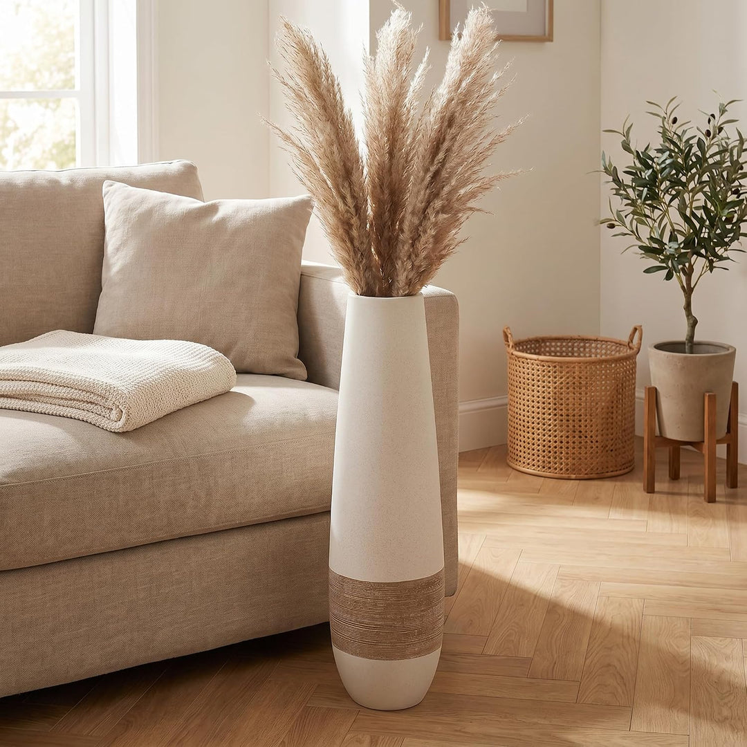 GILDE Keramik Bodbehälter Olbia Dekorative Vasen, Mehrfarbig, einzigartig, 28746, Braun, Creme, Höhe