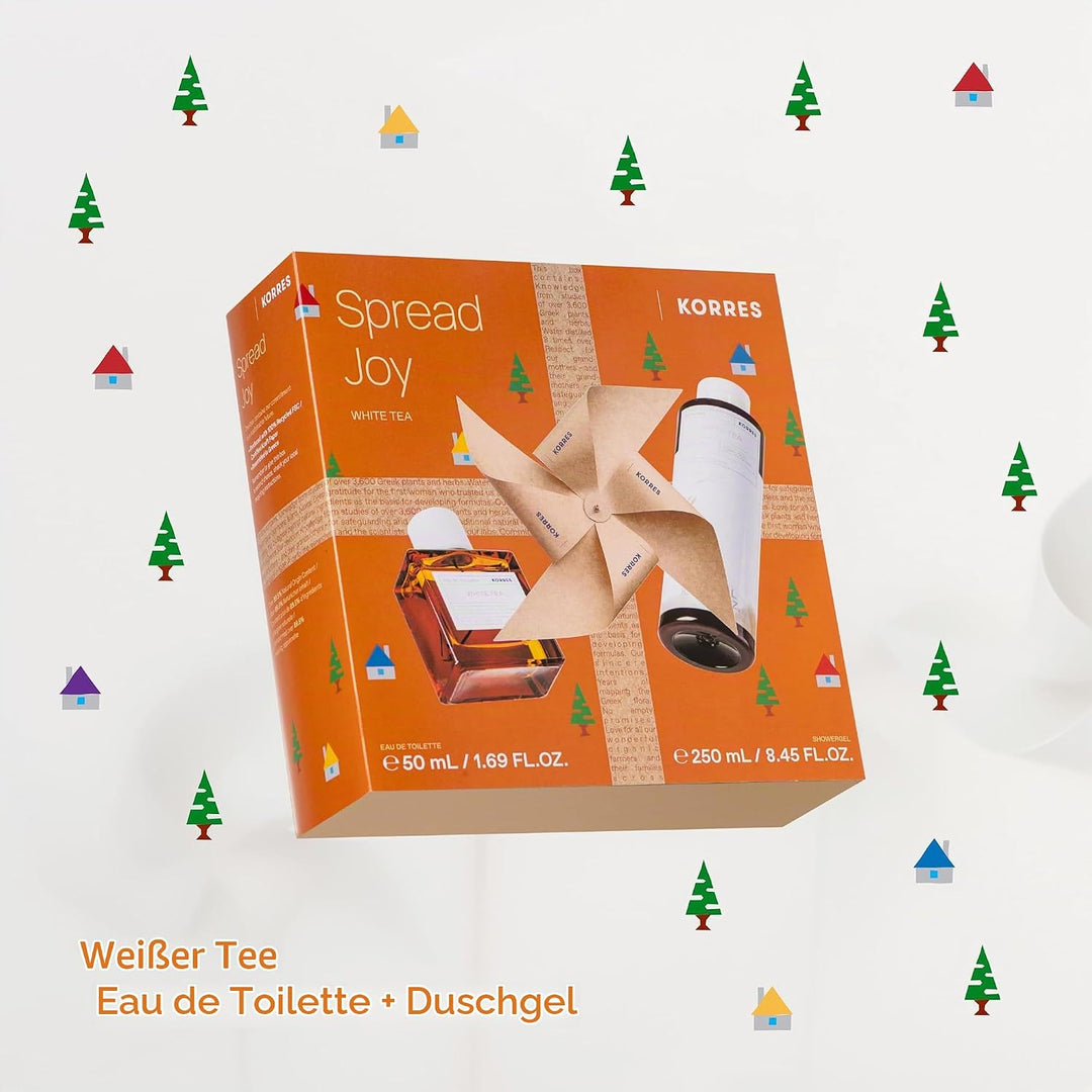 KORRES WHITE TEA Duftset für Sie, Geschenkset für Damen mit EDT 50 ml und Duschgel 250 ml, vegan Whi